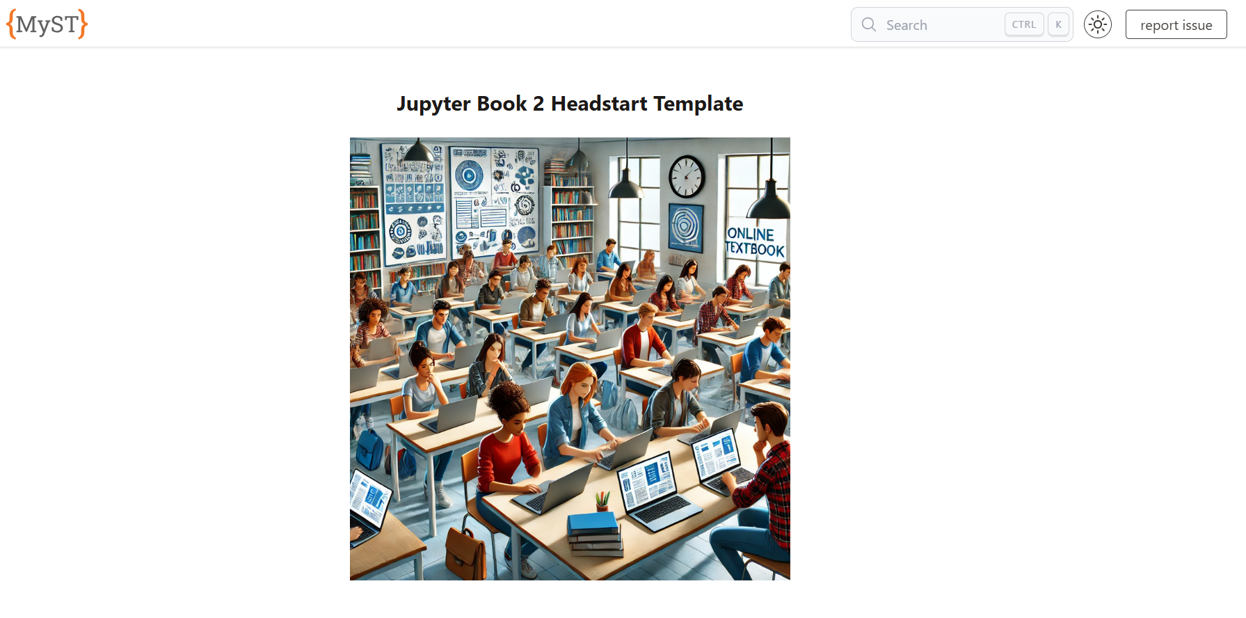 Once the book has been deploy, you can visit your site which looks like this.
