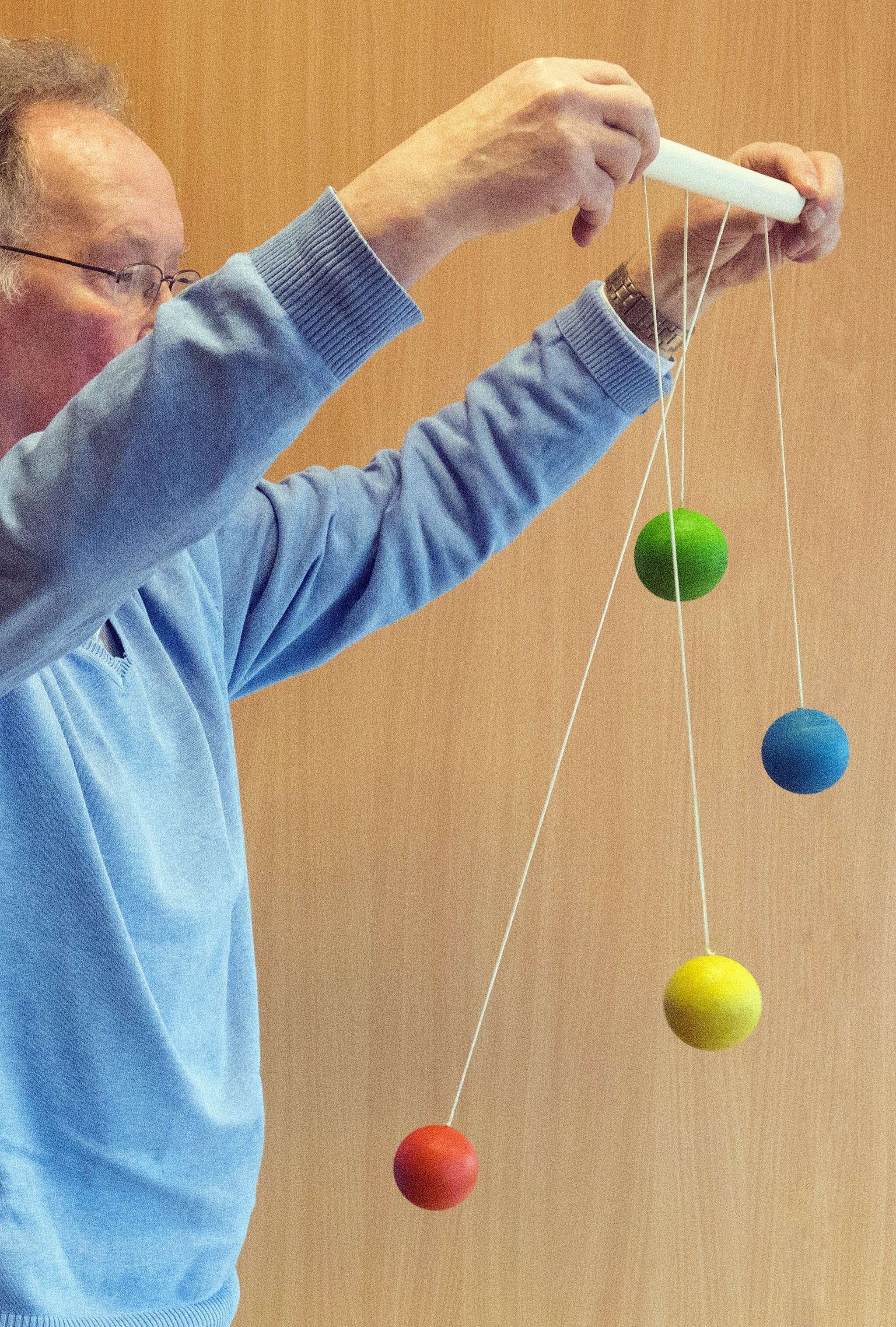 experimenter demonstrating