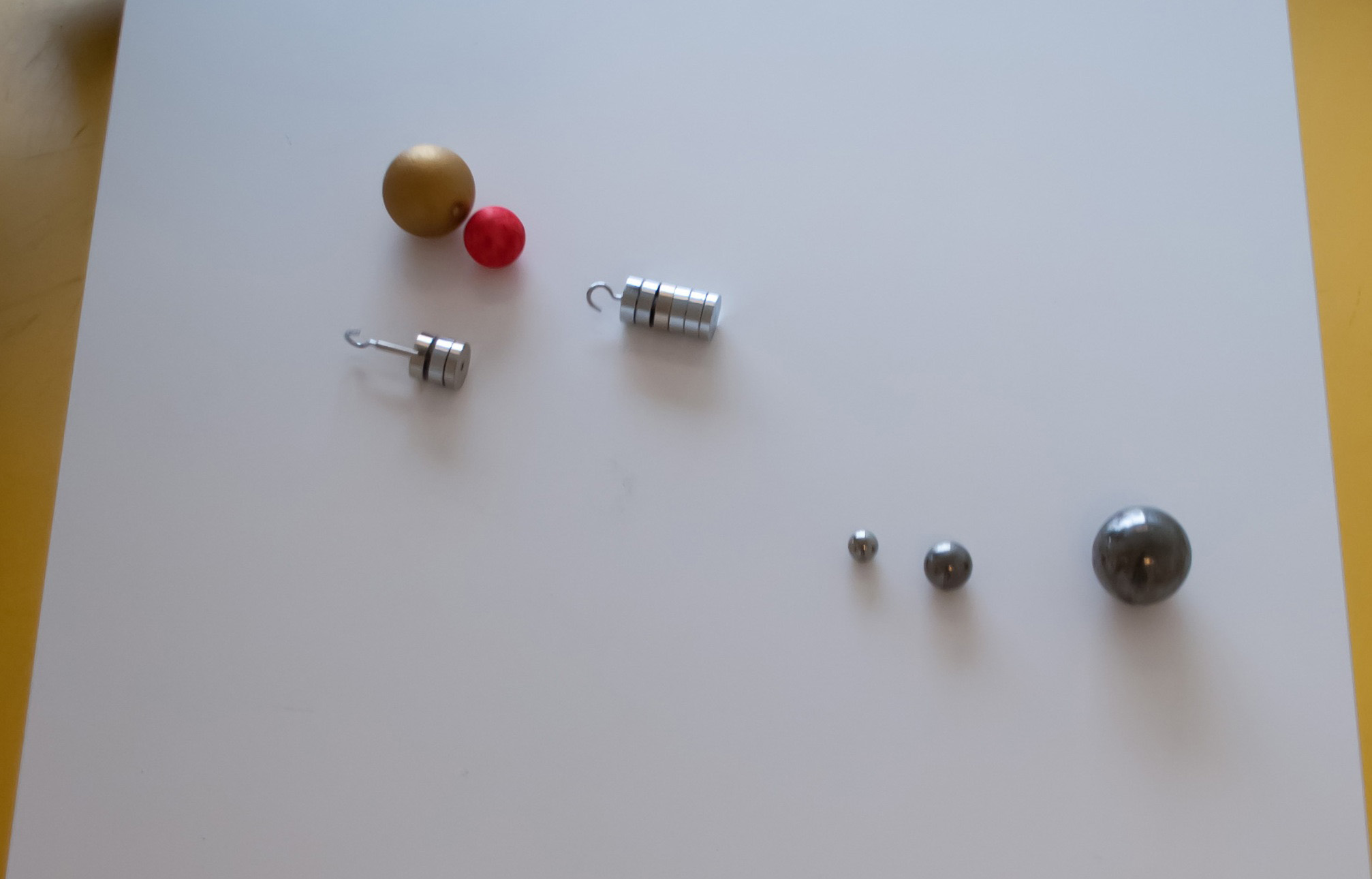 various objects rolling down a hill